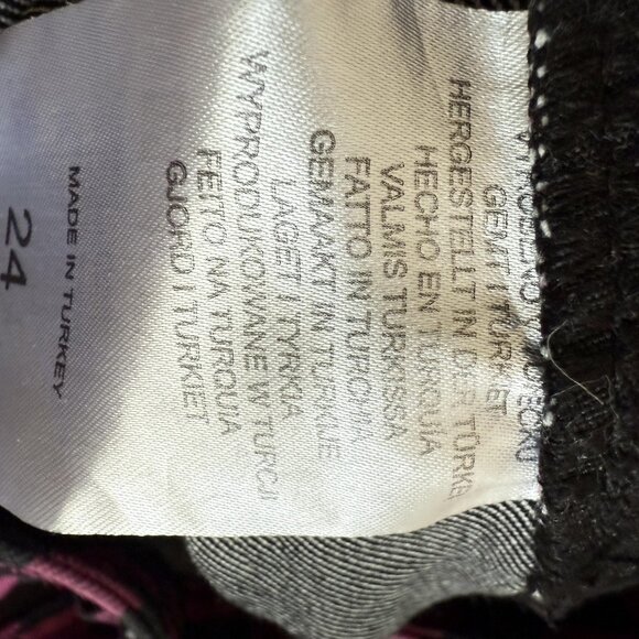 Ragged Jeans Pants Checkerboard Whimsigoth High Rise Pink Black - Picture 12 of 16